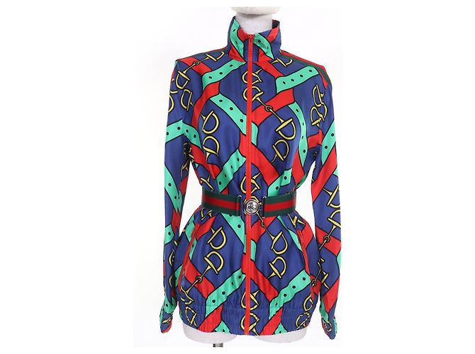 Giacca in seta Gucci Horsebit GG Marmont Multicolore