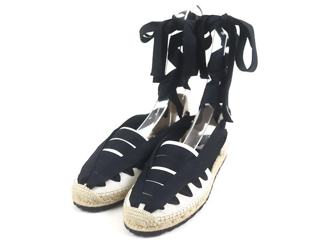 Sandales en toile Espadrilles Loewe Noir Beige