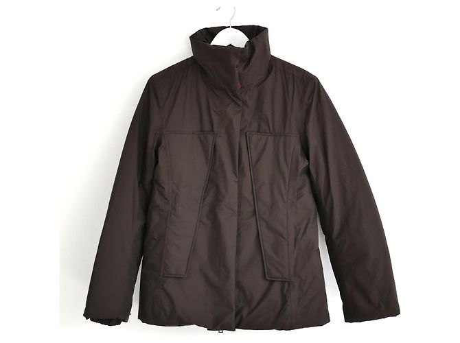 Vintage braune gesteppte Skijacke Prada Linea Rossa Y2K