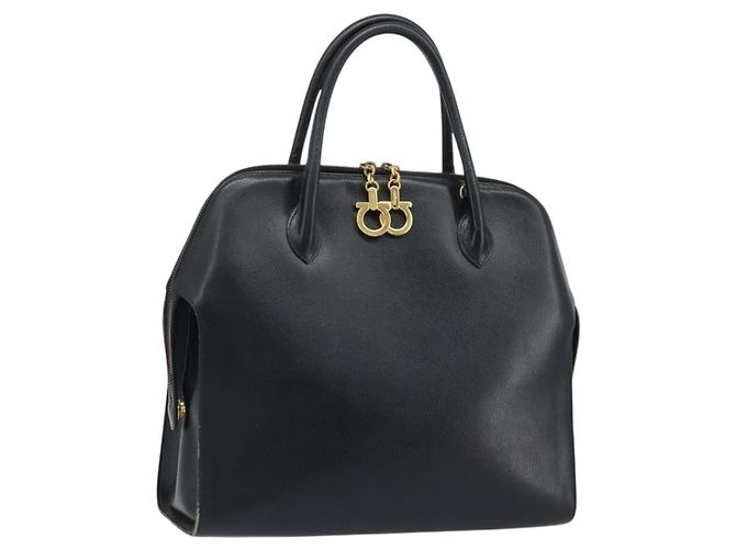 Borsa a mano Salvatore Ferragamo in pelle nera e oro Auth 173778 Nero D'oro