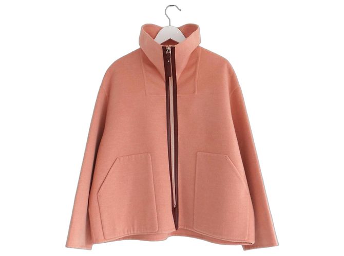 Hermès Hermes Rose Quartz Double Faced Cashmere Cape Fit Jacket Pink