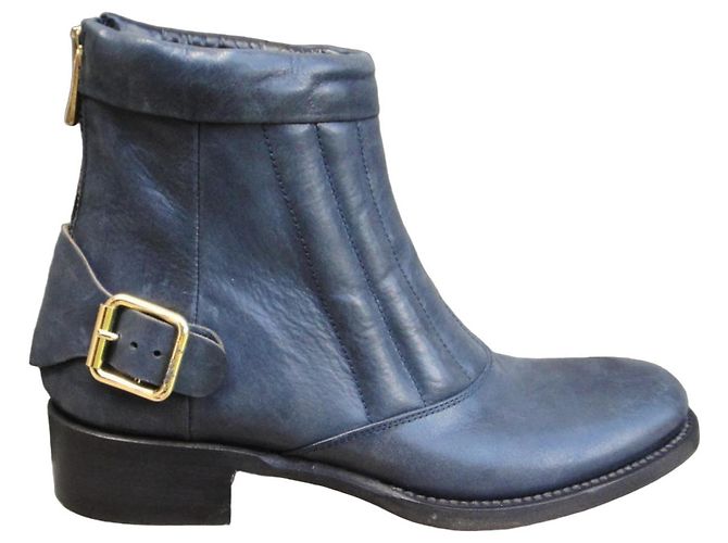 Botas de couro azul Rupert Sanderson