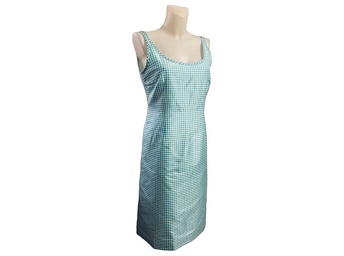 Autre Marque Novo vestido de verão de seda por Rebecca Moses Branco Turquesa