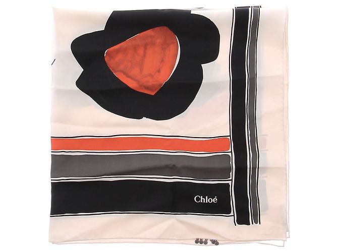 Chloé Foulard multicolore in seta Beige