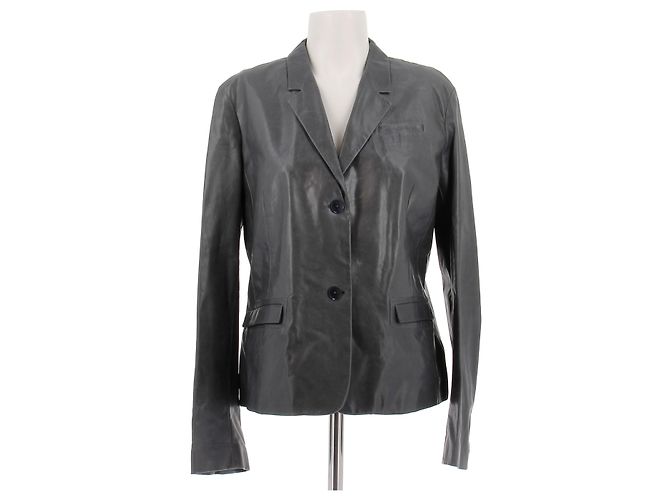 Jil Sander Lederblazer Grau