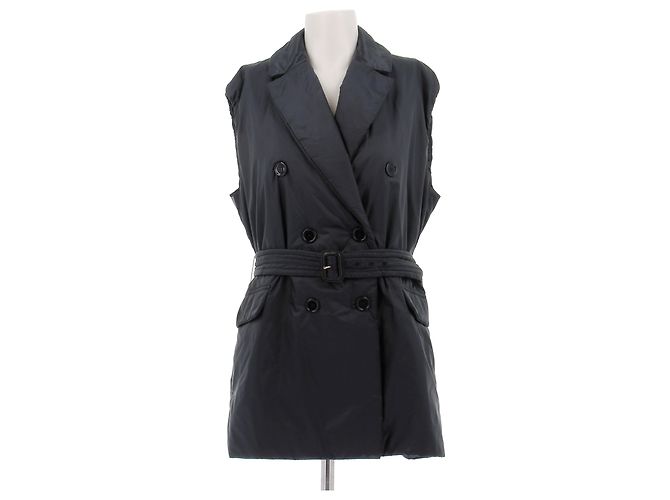 Parka curta sem mangas de lã azul marinho Max Mara