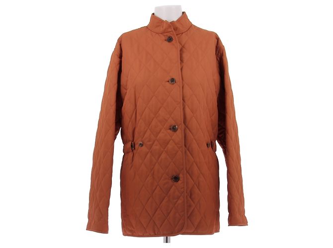 Burberry Jaqueta acolchoada laranja em algodão