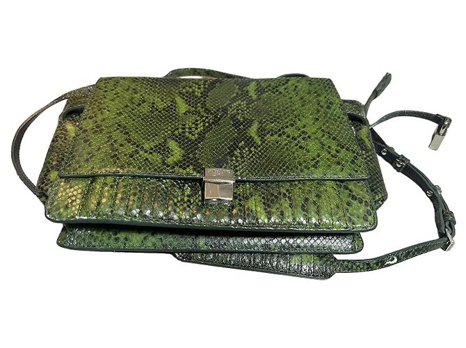 Bolsa de mão Zadig & Voltaire em couro verde efeito python