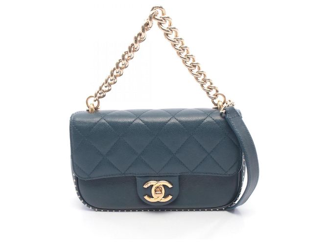 Borsa a Spalla Matelassé Chanel Blu navy