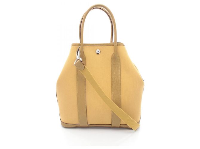 Garden Bolsa tote Foin PM Jardim Hermès Bege Amarelo