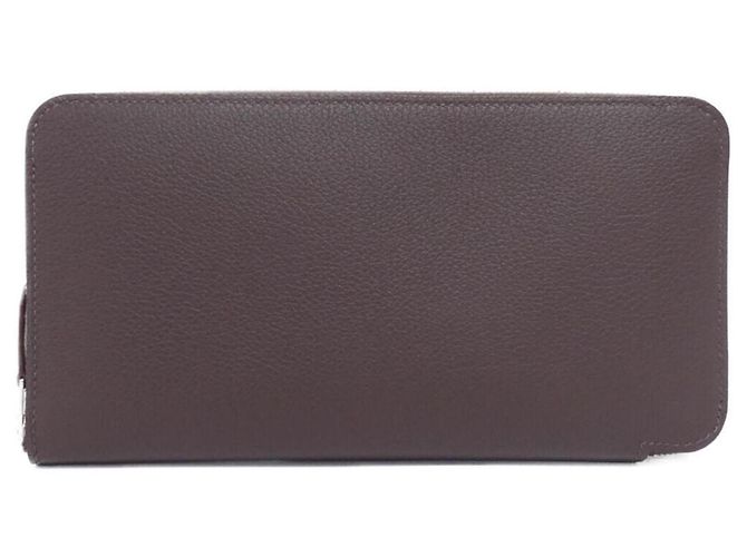 Billetera bi-fold de seda ELECTRIQUE de Hermès Castaño Azul claro