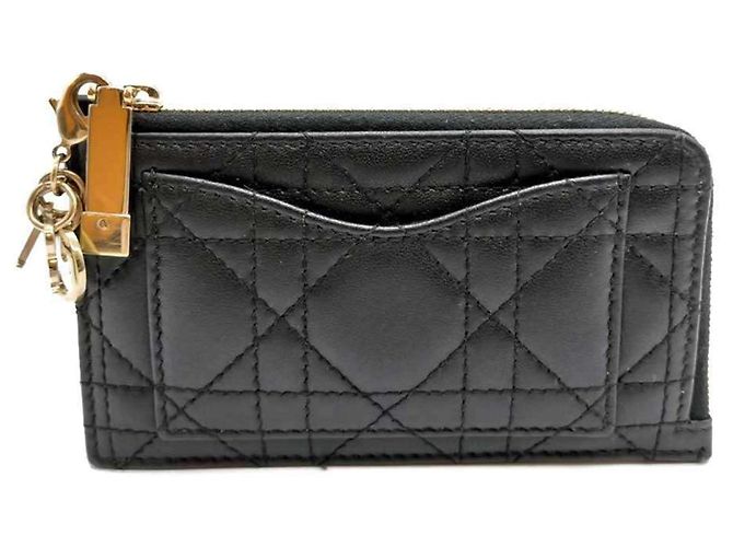 Monedero de cuero negro Christian Dior