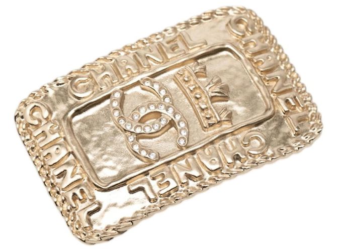 Spilla in strass con logo a corona Chanel Coco Mark D'oro