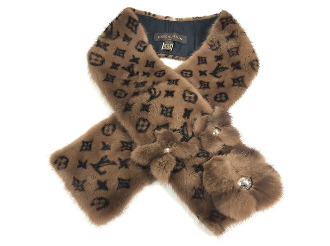 Sciarpa Tippet Monogramma Fiore Louis Vuitton Marrone