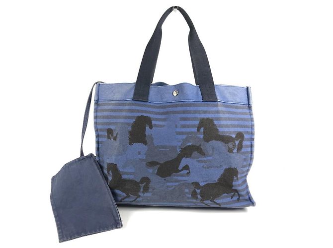 Hermès Bolsa HERMES Horse Cheval com bolsa Preto Azul