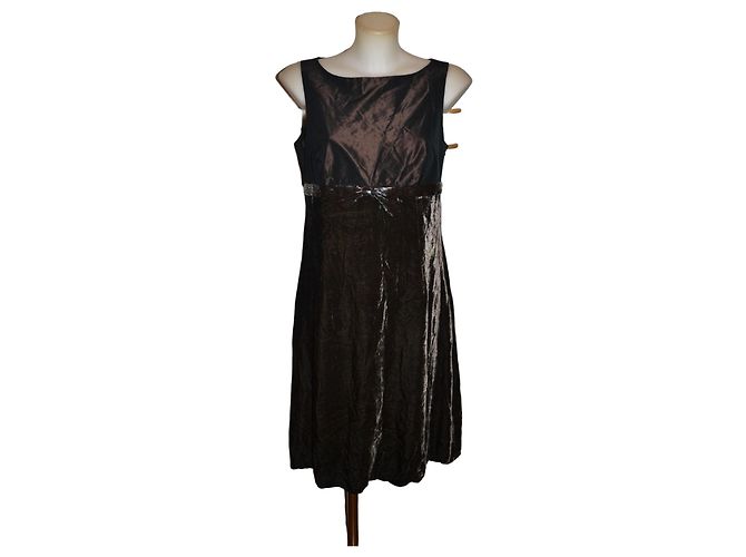Vestido Max Mara de seda e viscose chocolate Marrom