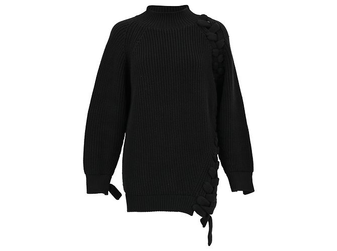 Suéter oversized de malha grossa Victoria Beckham em algodão preto