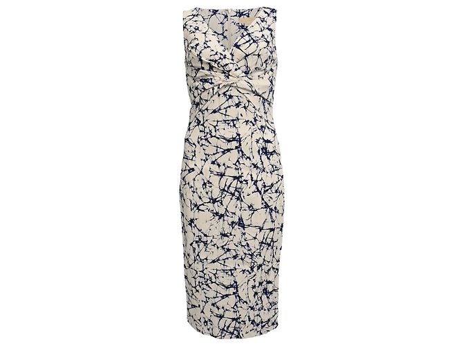 Michael Kors Tie-Dye Midi Dress in Cream Cotton White