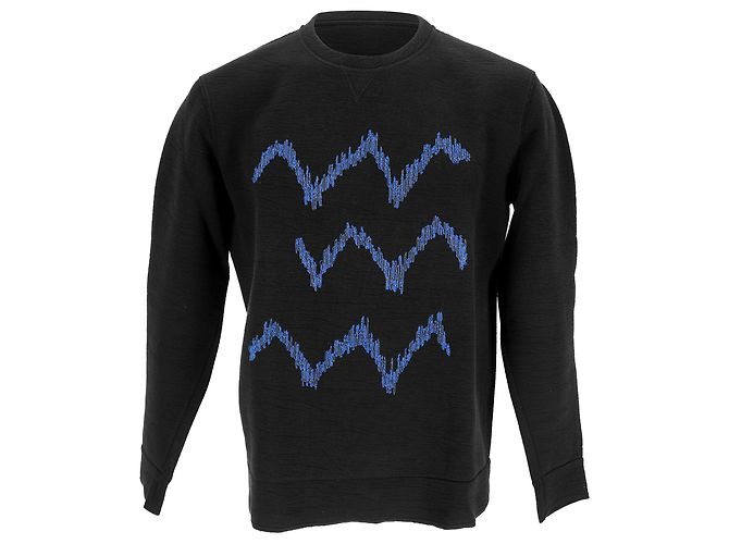 Lanvin bedruckter Pullover aus schwarzer Baumwolle