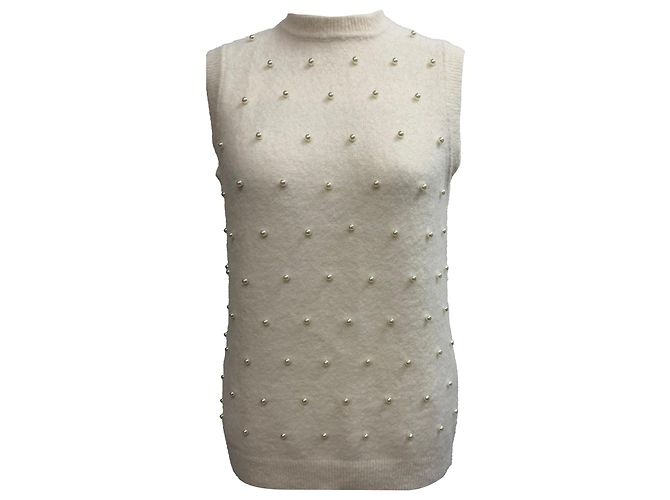 Suéter colete em lã de alpaca creme Zimmermann Illuminate Branco Cru
