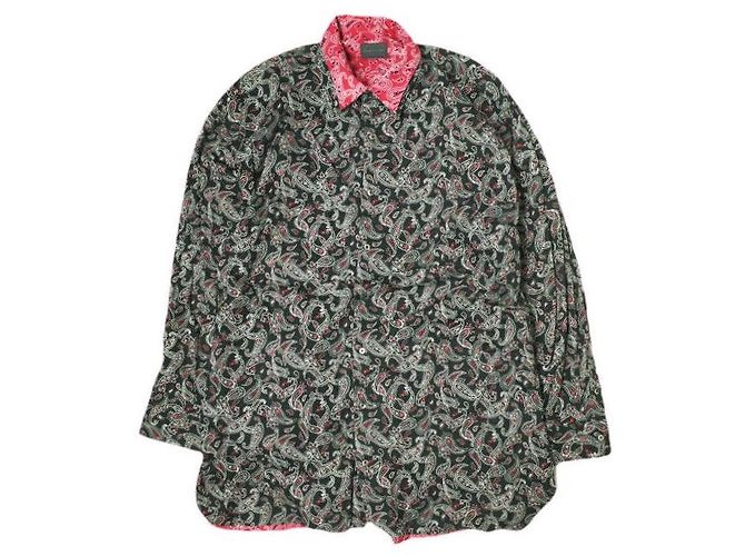 Autre Marque Camicia in cotone stratificato Paisley Danke Schon Nero Rosso