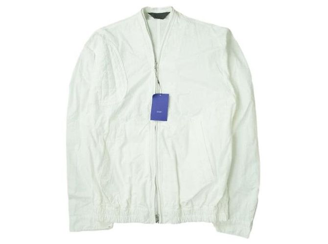 Autre Marque GIACCA IN COTONE GUN J-2 CON ZIP Bianco