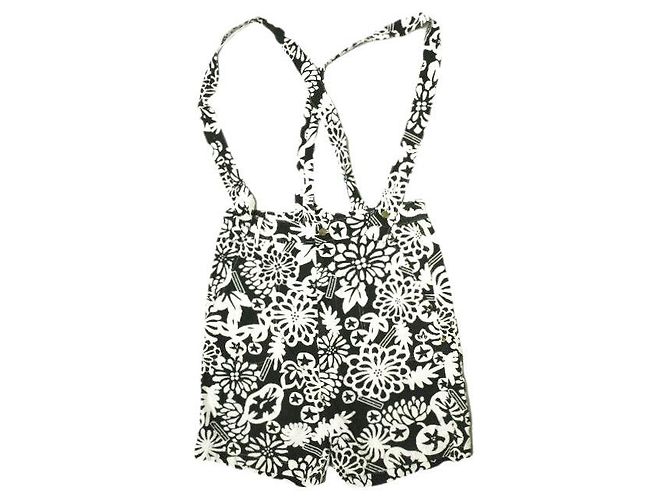 Autre Marque Short de algodão tudo em um Preto Branco