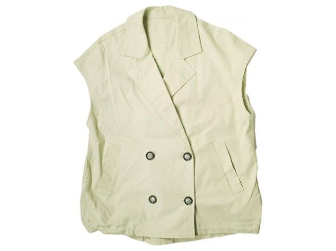 Autre Marque Chaleco Doble Tailored Risley 23SS en Mezcla de Algodón Beige