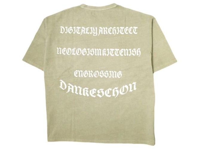 Autre Marque Danke Schon Active Dye Logo Cotton Short Sleeve T Shirt Beige