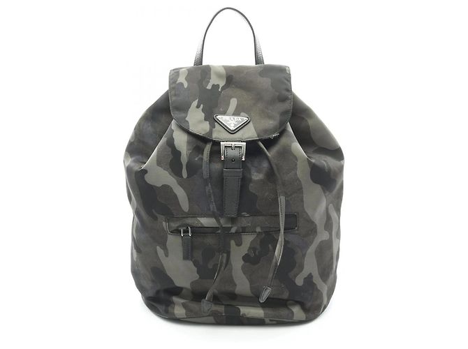Saffiano Prada TESSUTO CAMOUFL Backpack/Handbag Multiple colors Green