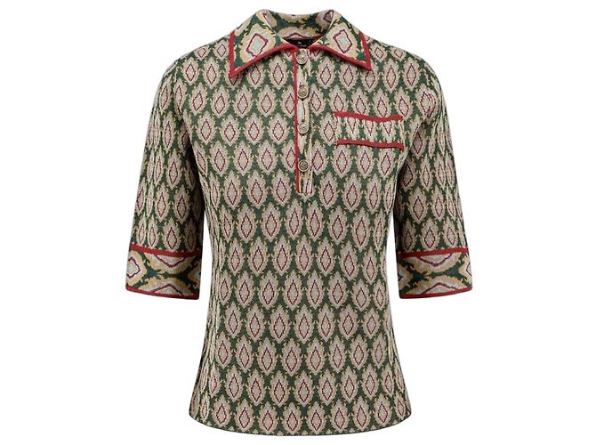 Mehrfarbiges Strick-Polo von Etro Mehrfarben Grün