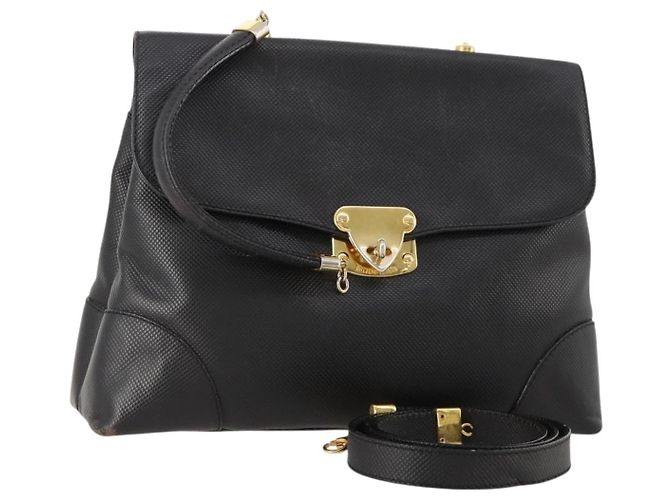 BOTTEGA VENETA Borsa a mano in pelle nera e oro Auth ti3770 Nero D'oro