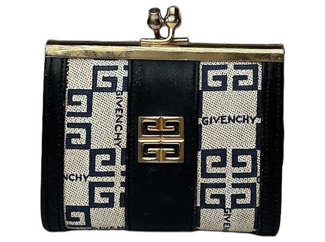 Vintage Givenchy Leather Purse Gold White Black