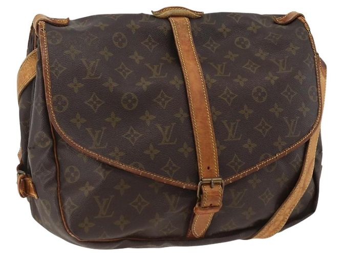 LOUIS VUITTON Bolsa de Ombro Monogram Saumur 35 M42254 LV Auth ka2882