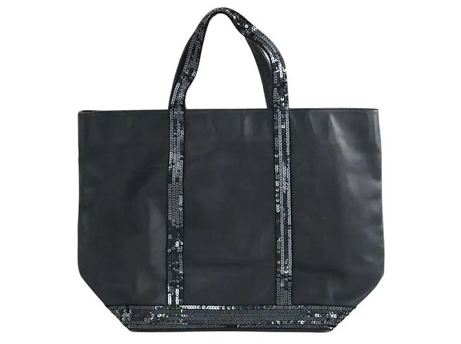 Bolsa Tote Vanessa Bruno em couro azul marinho