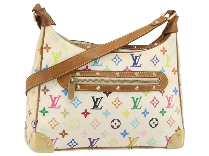 LOUIS VUITTON Monogramm Multicolor Boulogne Tasche Weiß M92660 LV Auth BA10879