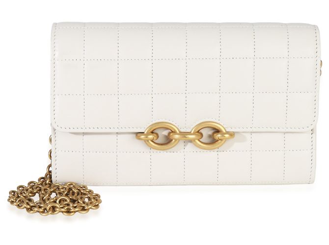 Saint Laurent Crema Soft Piel de Ternera Le Maillon Cartera con Cadena