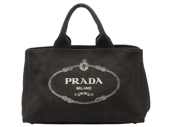Borsa Prada Triangle Logo Plate Canapa M Nero