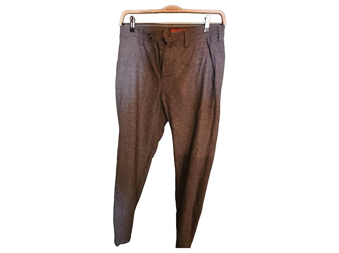 Autre Marque BARONIO Sportive Grey Wool Slim Fit Pants