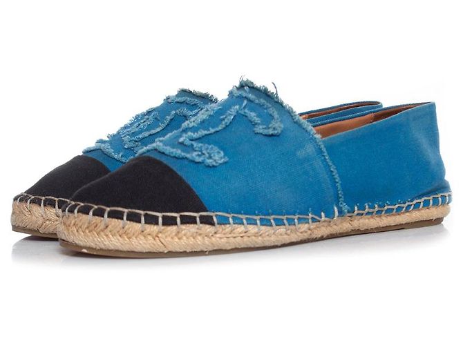 Chanel, Blue canvas espadrilles