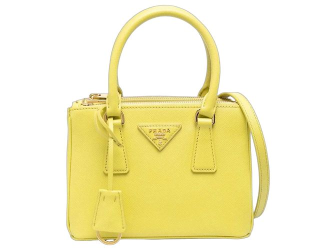 Mini borsa in pelle Saffiano Prada Giallo