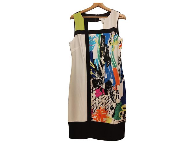 Joseph Ribkoff Abstract Print Dress Black Blue Multiple colors Green Orange