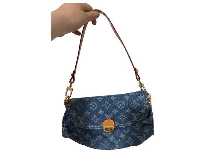 Bolsa de Ombro em Denim Monogram Louis Vuitton Azul Azul claro