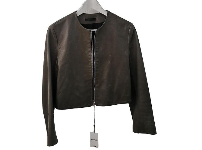 The Row Lambskin Leather Jacket Grey