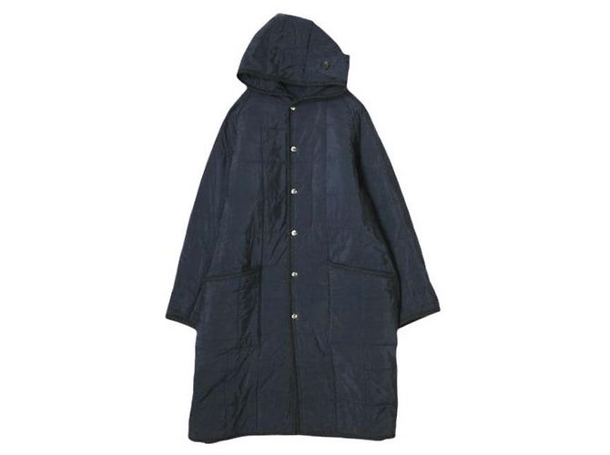 Autre Marque Abrigo con Capucha de Seda MAATEE＆SONS Abrigo de Seda Azul Azul marino