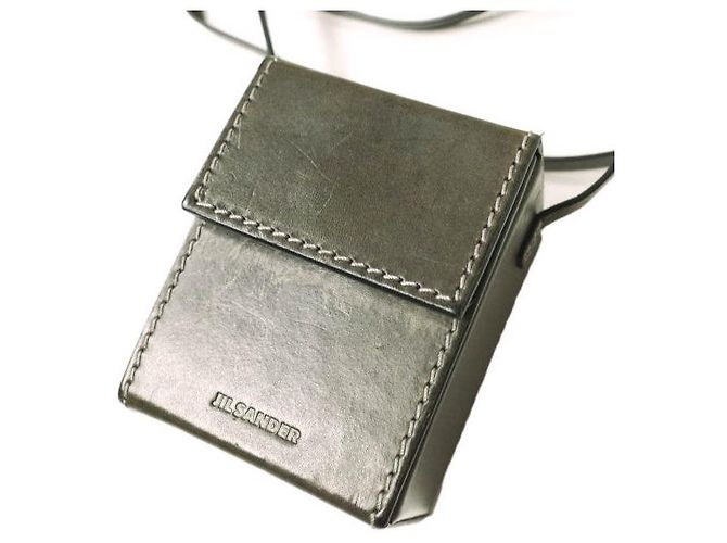 Bolsa de ombro em couro BOX CROSSBODY da Jil Sander Bronze