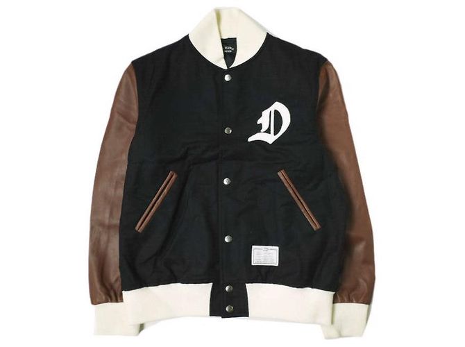 Autre Marque Giacca da stadio Mr.DEADWAX BROTHERS 01 in lana e pelle di agnello Blu