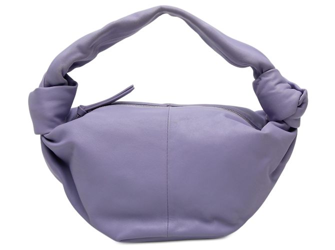 Knot Bolsa mini de couro de bezerro roxa com nó duplo Bottega Veneta Roxo