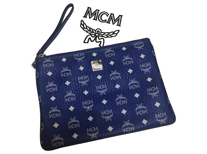 Pochette MCM Visetos Blu