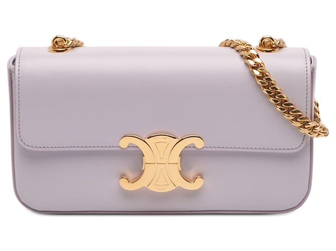 Céline Bolsa de ombro Claude em couro de bezerro brilhante roxo da Celine